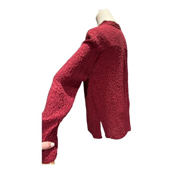 Vintage URU textured blouse with Mandarin band collar size medium - Picture 10 of 16